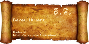 Berey Hubert névjegykártya